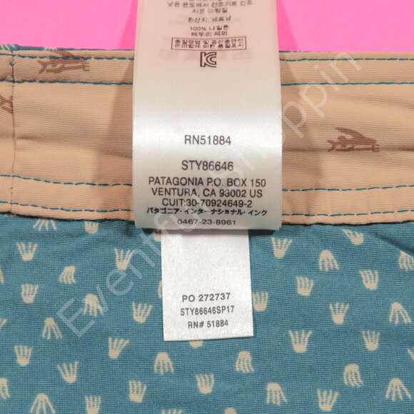 Patagonia Wavefarer Walk Shorts 20" in Micro Medusa: Big Sur Blue Size 38 - Picture 9 of 9